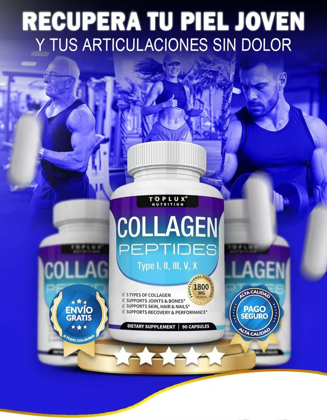 TOPLUX COLLAGEN PEPTIDES ✨Piel Firme + Articulaciones Fuertes💖