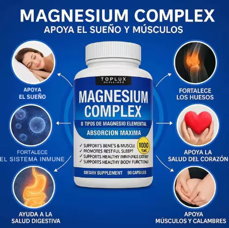 Magnesium Complex – 1000 mg ✨Sueño Profundo y Relajación Total🌙✨